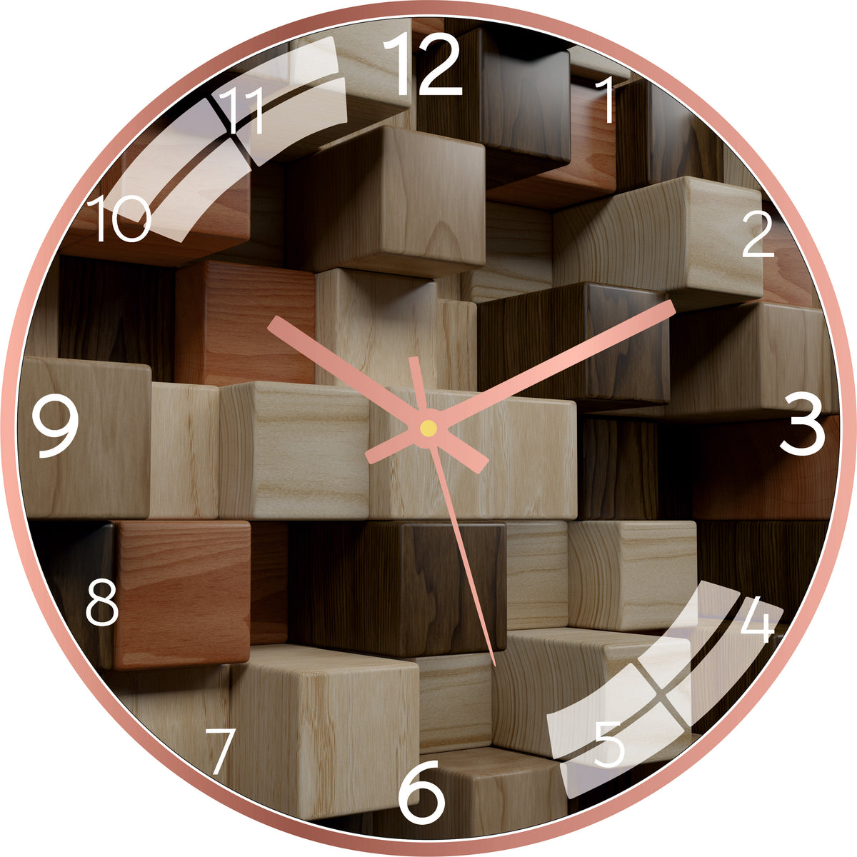 Geometric Wood Wall Clock