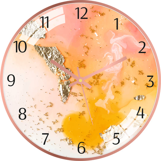 Pink Acrylic Abstract Wall Clock
