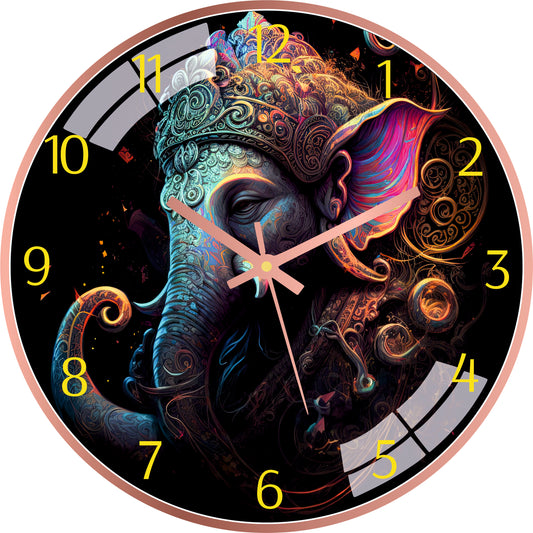 Colorful Ganesh Wall Clock