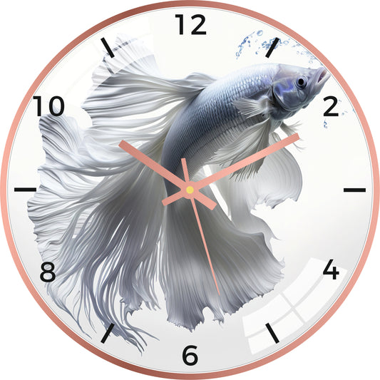 White Fish Wall Clock
