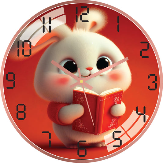 Bunny with Book Wall Clock