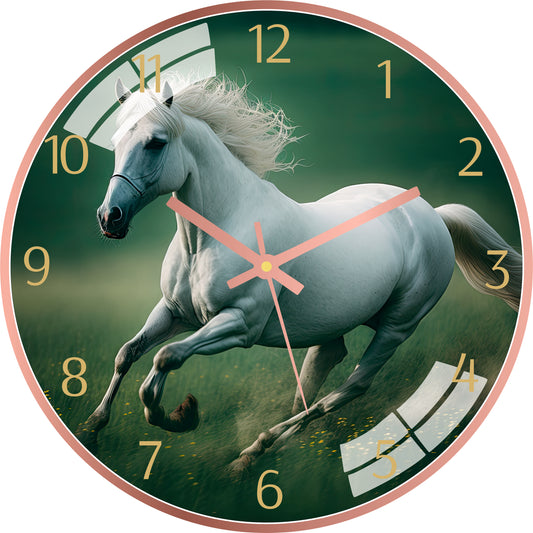 Beautiful White Horse Wall Clock