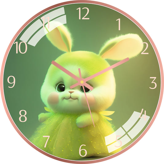 Cute Bunny with Frock Wall Clock