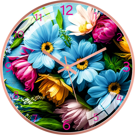 Colorful Flower Wall Clock