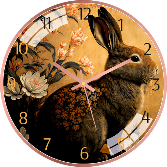 Painting Rabbit Wall Clock