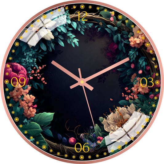 Floral Flower Wall Clock