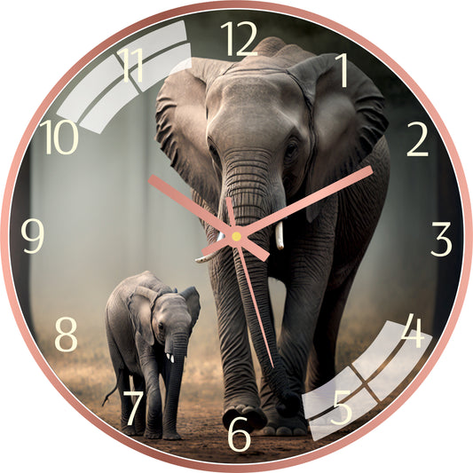 Natural Elephant Wall Clock